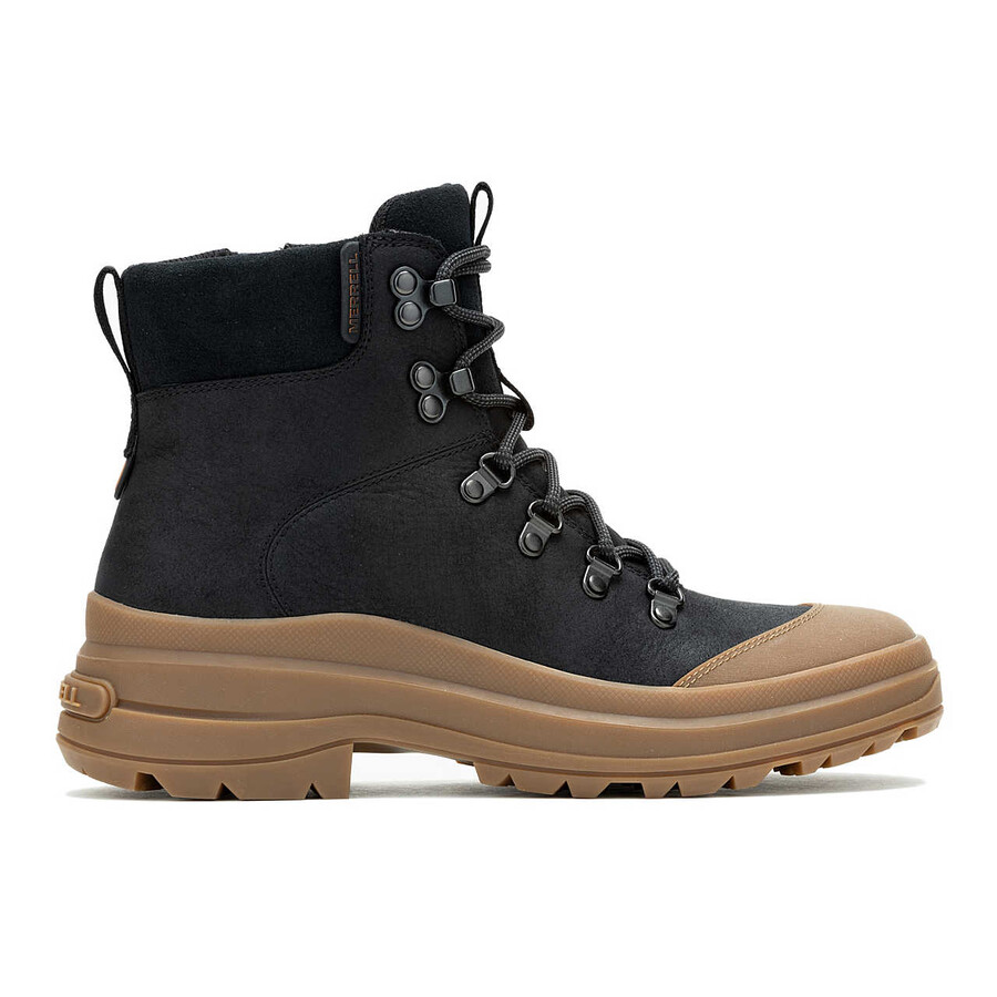 bota feminina harper com zíper e cadarço impermeável pretagoma