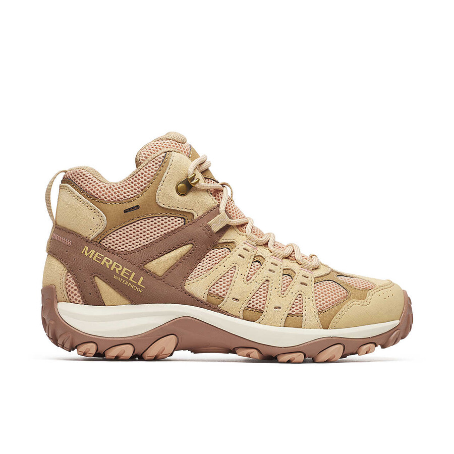 bota feminina accentor 3 mid à prova dágua - cor bege rosa