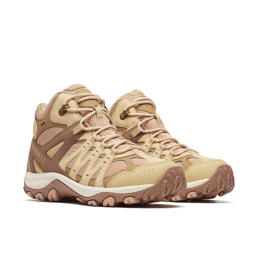 bota feminina accentor 3 mid à prova dágua - cor bege rosa