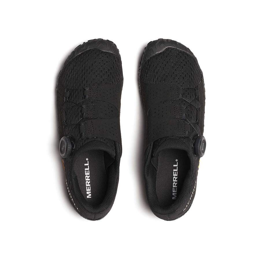 sapatos minimalistas femininos vapor glove 6 boa pretos.