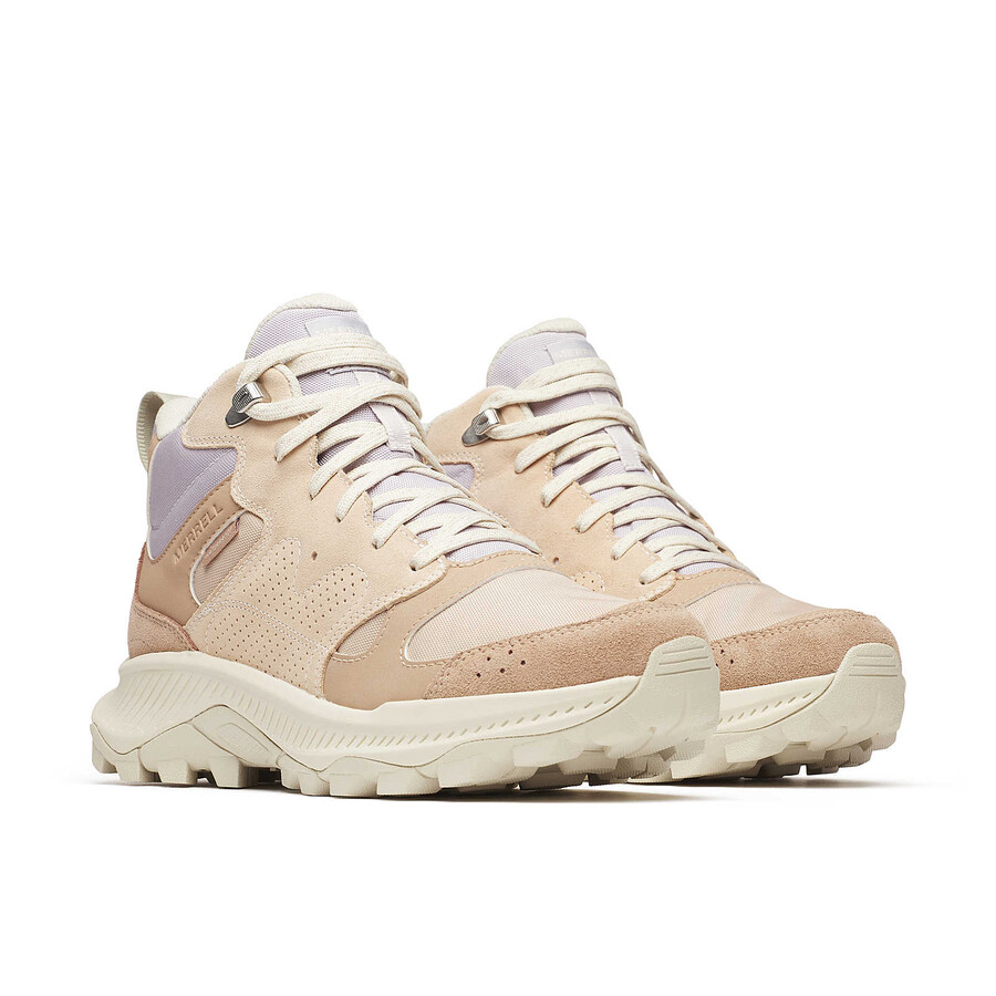 botas de caminhada impermeáveis femininas tempo sol mid na cor avelã
