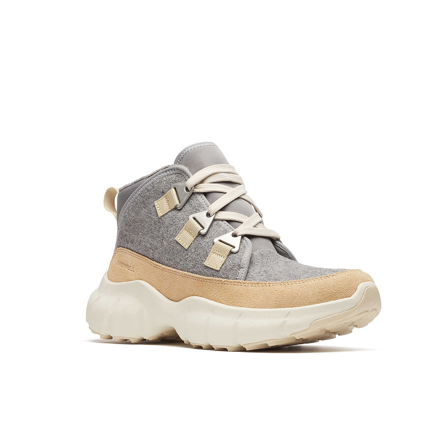 botas casuais femininas clover mid de lã impermeável cor latte