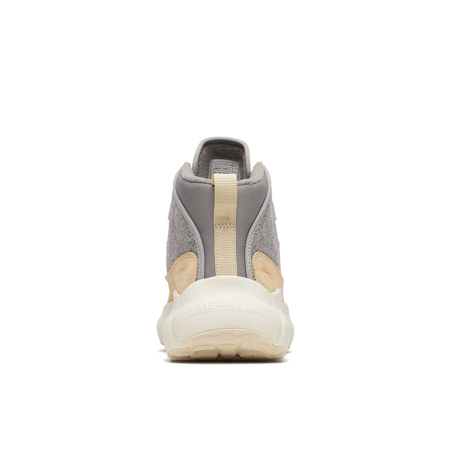 botas casuais femininas clover mid de lã impermeável cor latte