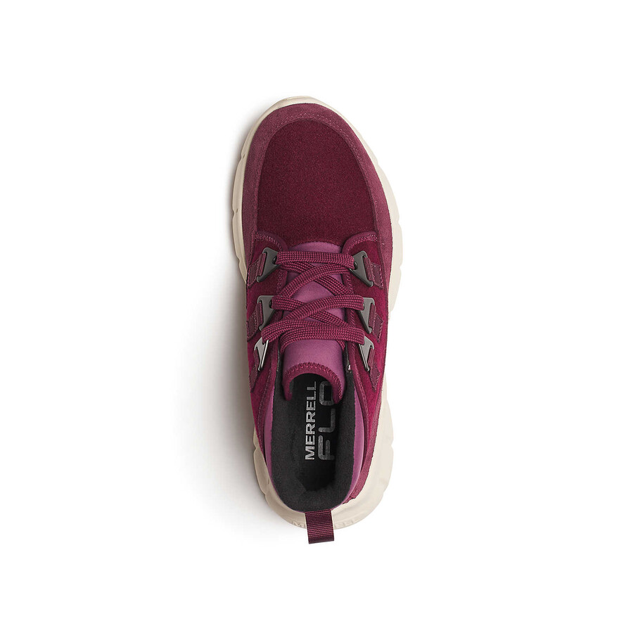 botas casuais femininas clover mid de lã impermeável cor cereja escura.