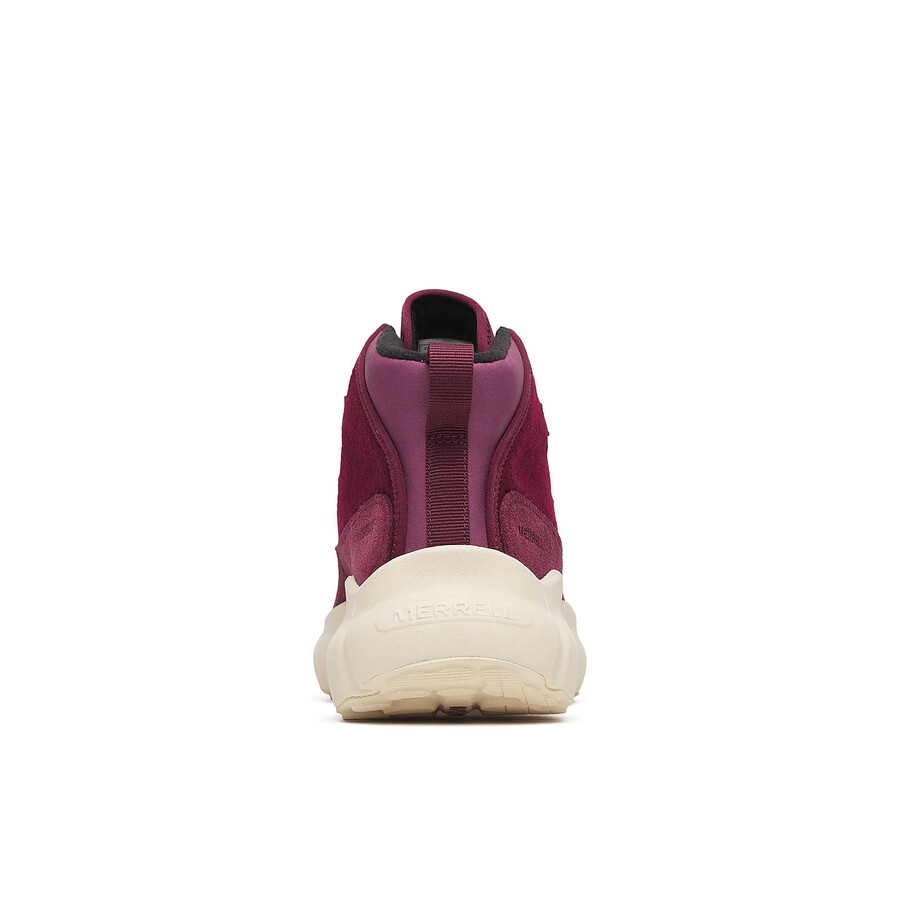 botas casuais femininas clover mid de lã impermeável cor cereja escura.