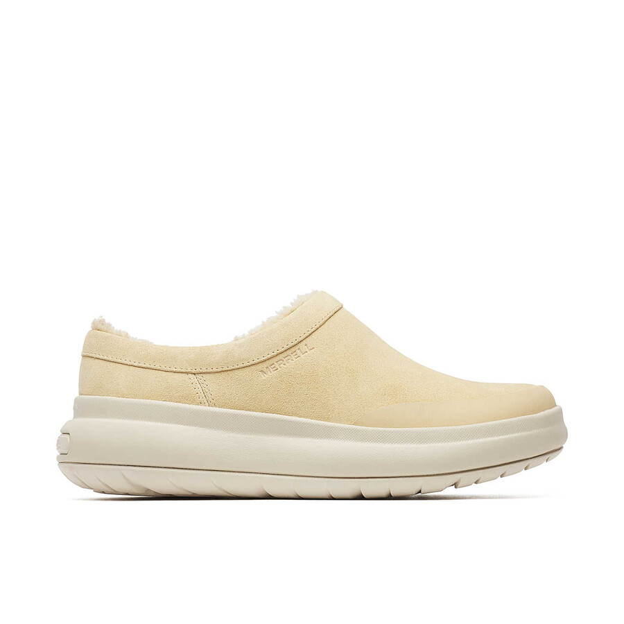 tamancos femininos marquette thermo mule para inverno casuais cor latte.