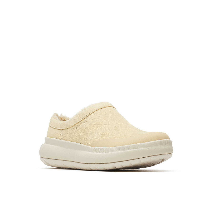 tamancos femininos marquette thermo mule para inverno casuais cor latte.