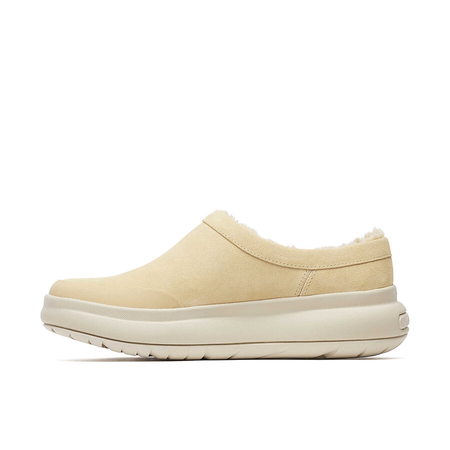 tamancos femininos marquette thermo mule para inverno casuais cor latte.