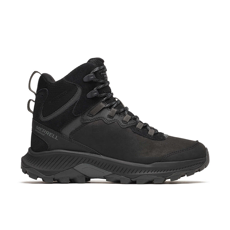 botas de caminhada de inverno impermeáveis speed strike 2 em couro modelo thermo mid para mulheres na cor preta.