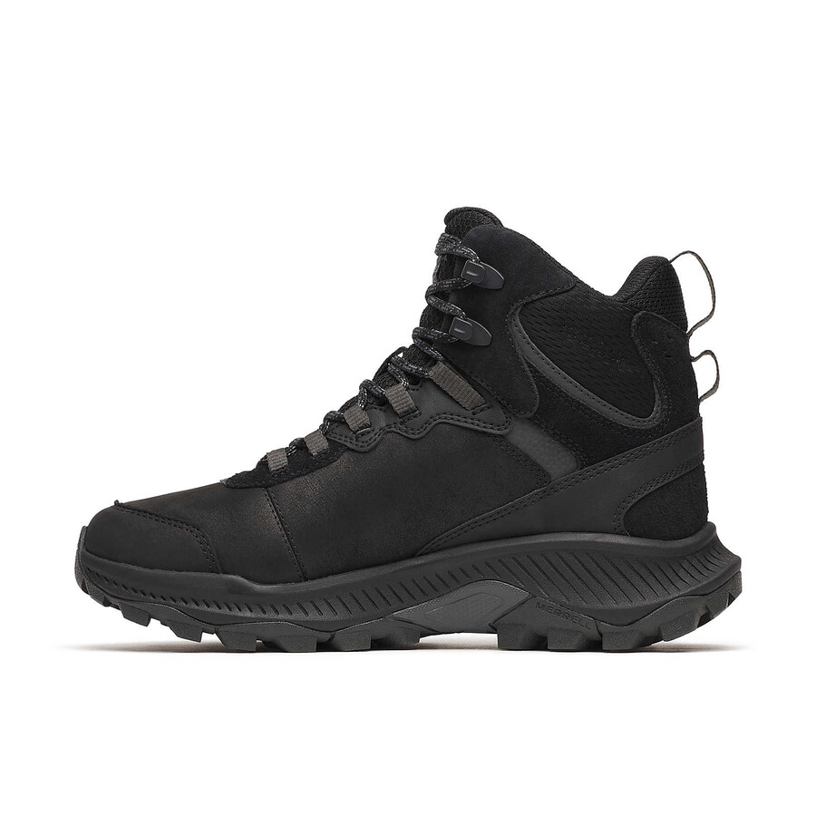 botas de caminhada de inverno impermeáveis speed strike 2 em couro modelo thermo mid para mulheres na cor preta.
