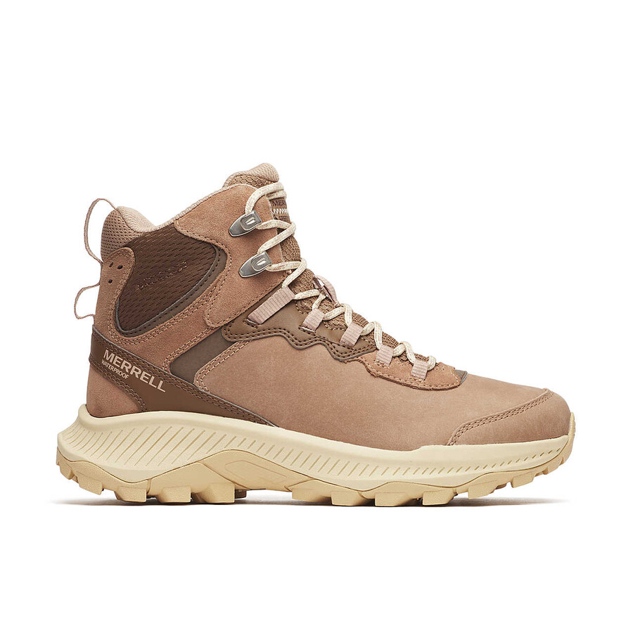 botas de caminhada de inverno impermeáveis speed strike 2 em couro modelo mid thermo cor avelã para mulheres.