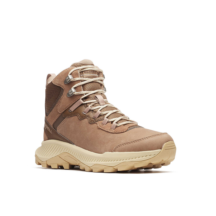 botas de caminhada de inverno impermeáveis speed strike 2 em couro modelo mid thermo cor avelã para mulheres.