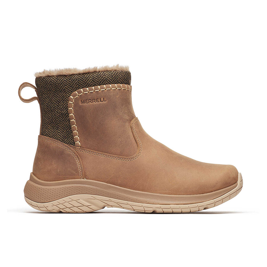 botas casuais de inverno femininas encore ice 5 com zíper médio cor hazel