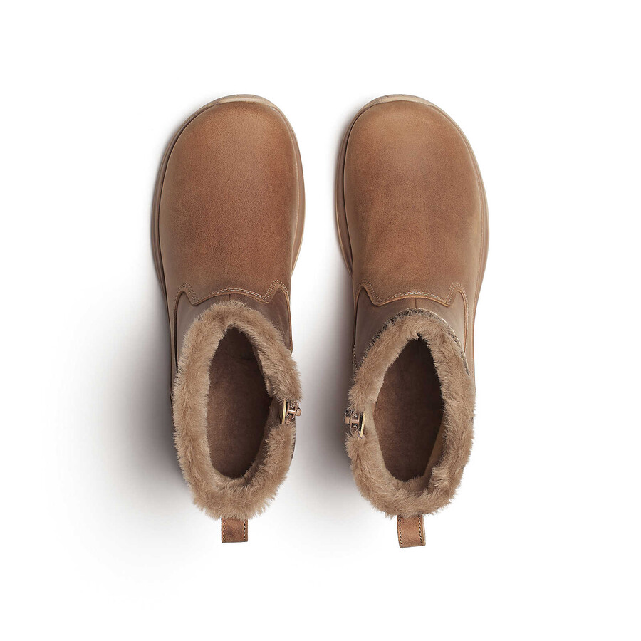 botas casuais de inverno femininas encore ice 5 com zíper médio cor hazel