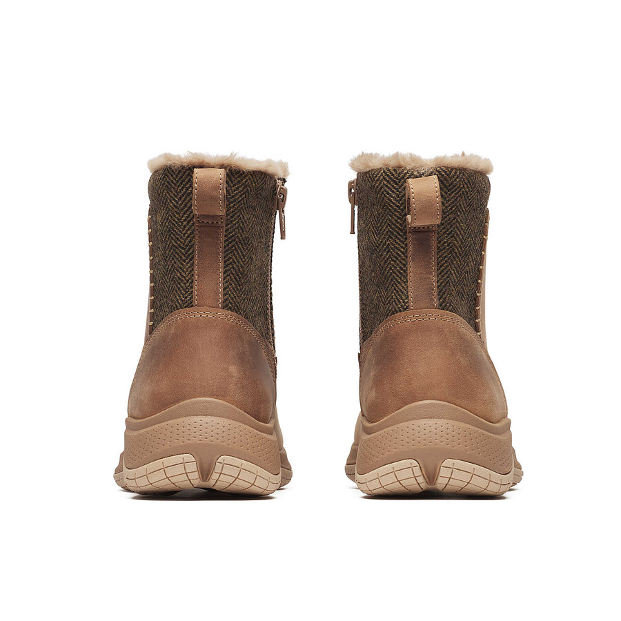 botas casuais de inverno femininas encore ice 5 com zíper médio cor hazel