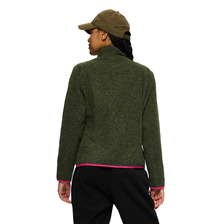 jaqueta feminina jungle fleece com zíper completo - zíper completo sem capuz cor iguanabeterraba