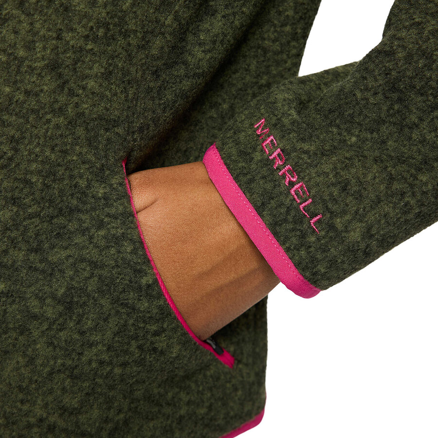 jaqueta feminina jungle fleece com zíper completo - zíper completo sem capuz cor iguanabeterraba