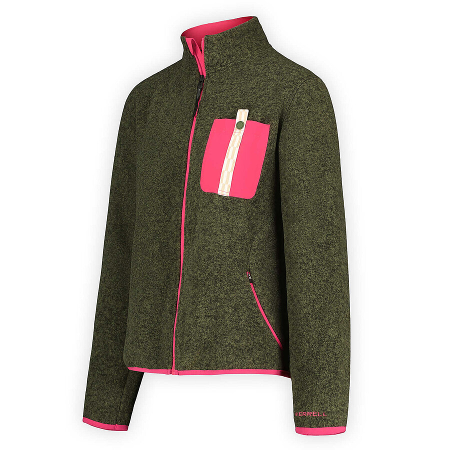 jaqueta feminina jungle fleece com zíper completo - zíper completo sem capuz cor iguanabeterraba